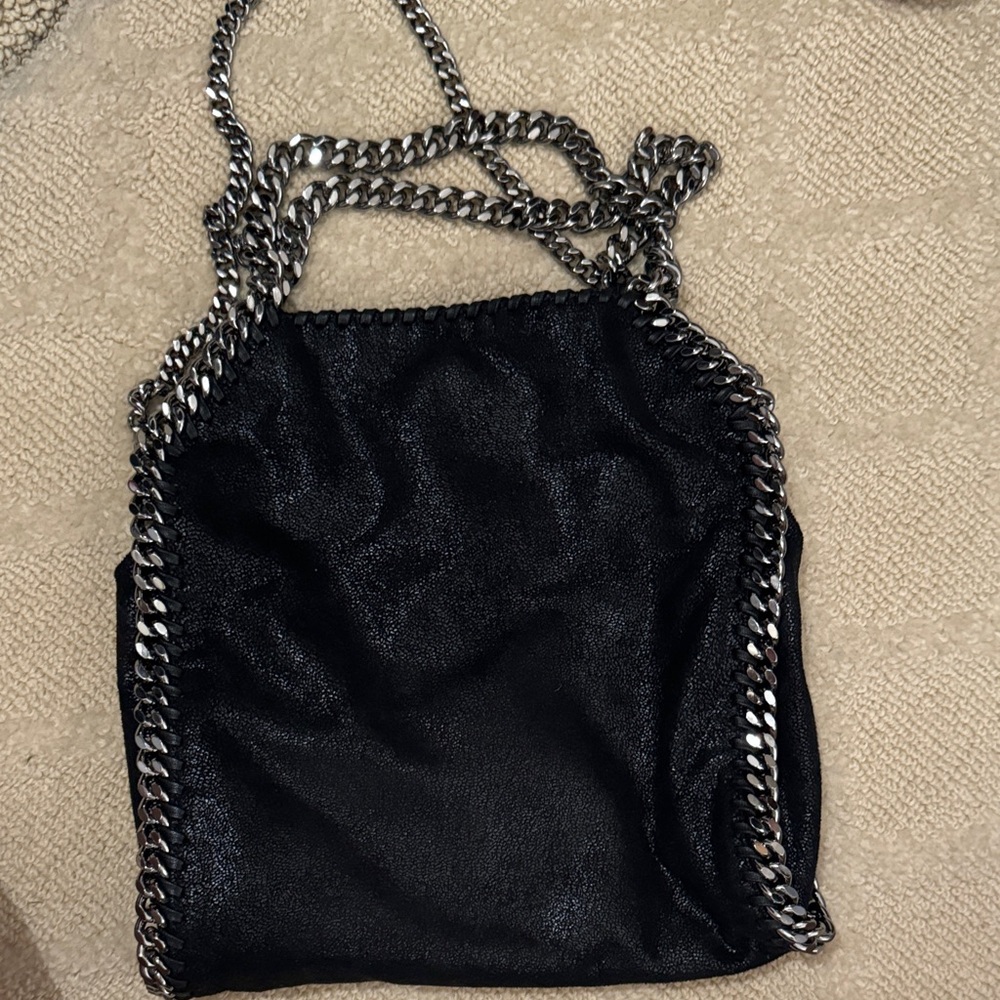 Stella McCartney Black Bag with Silver Chain